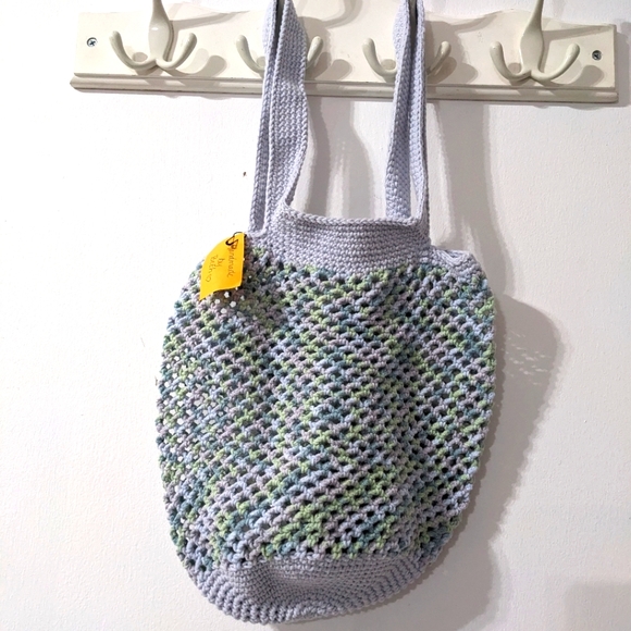 Hand Crafted Handbags - 🌈 NEW Market Shopping Tote Reusable Boho HANDCRAFTED Crochet